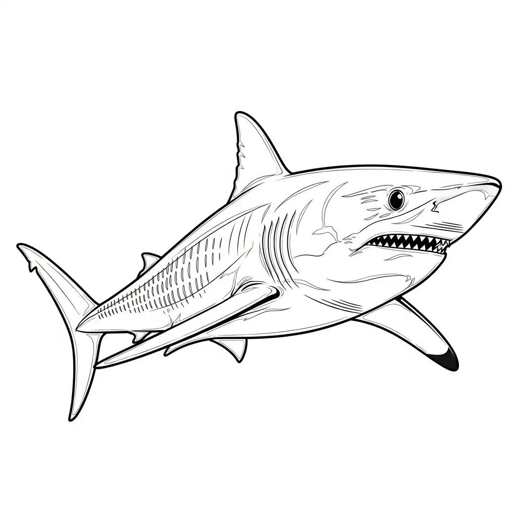 Tiburones para colorear y recortar para imprimir