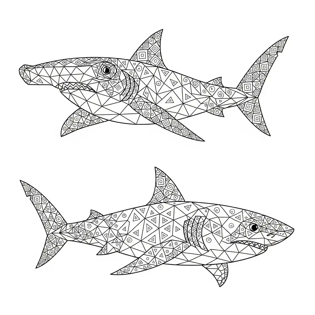 Tiburones para colorear para primaria