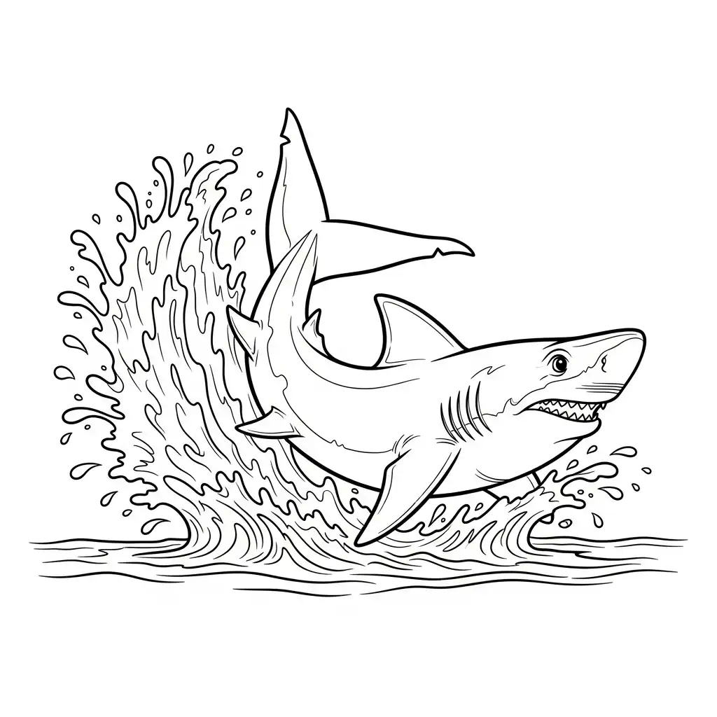 Tiburones para colorear para imprimir para niño de 4 años