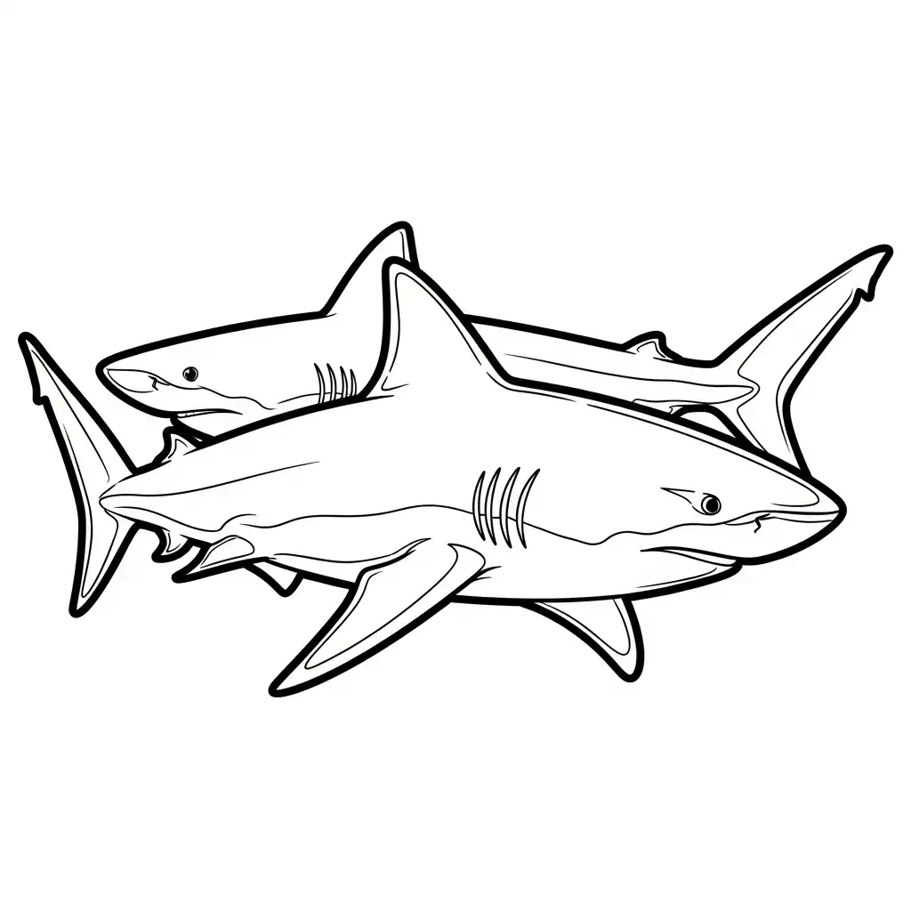 Tiburones para colorear para niño gratis