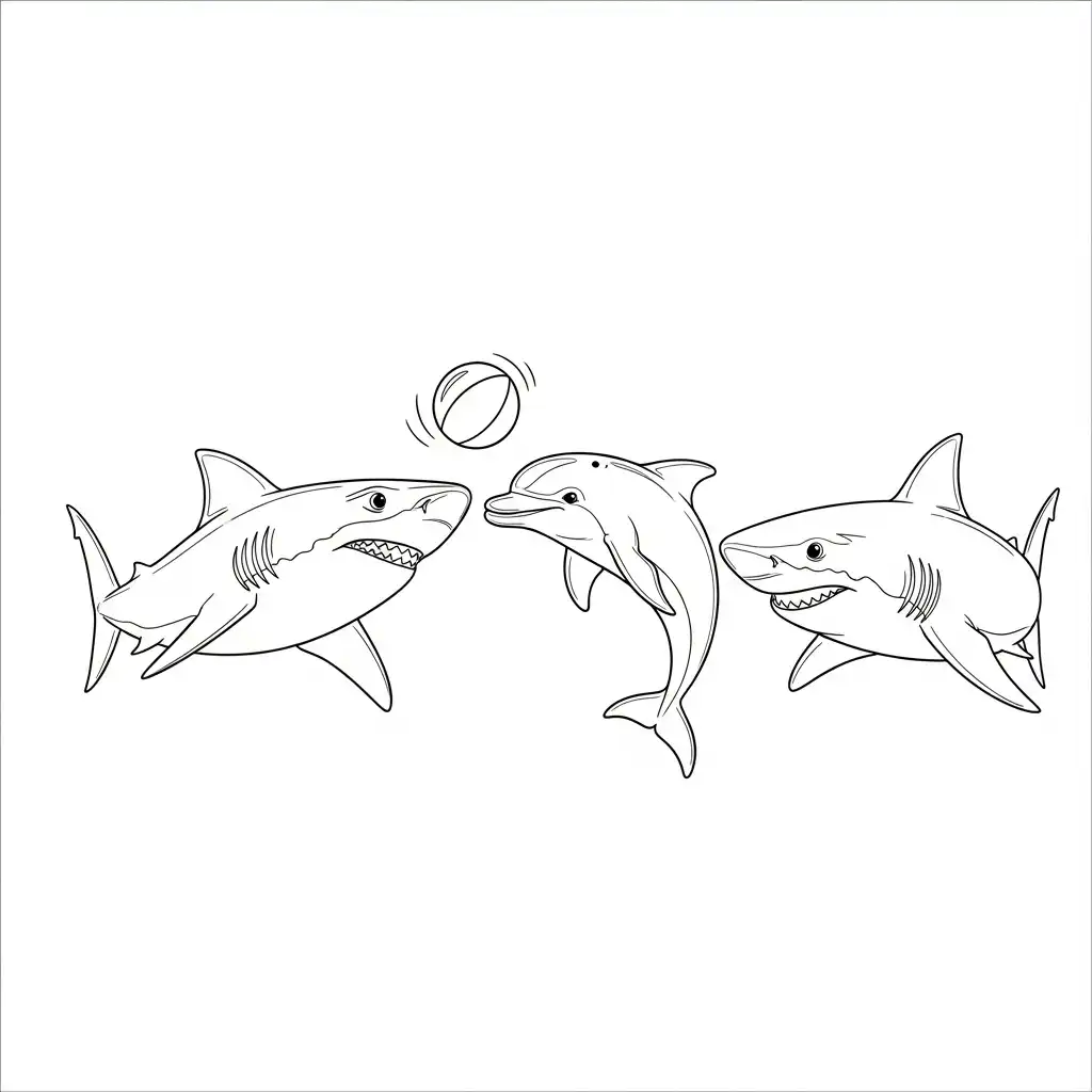 Tiburones para colorear y aprendizaje 1