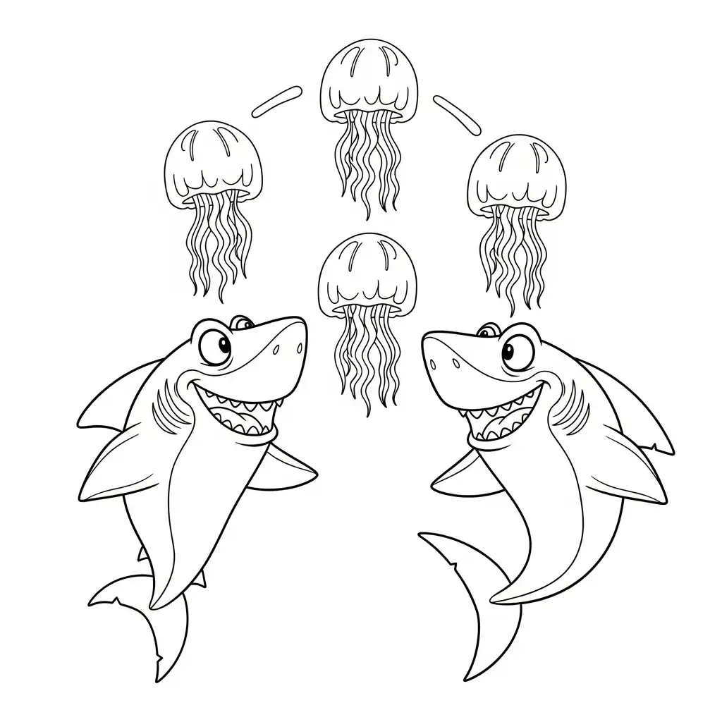 Tiburones para colorear para niño de 8 años 1