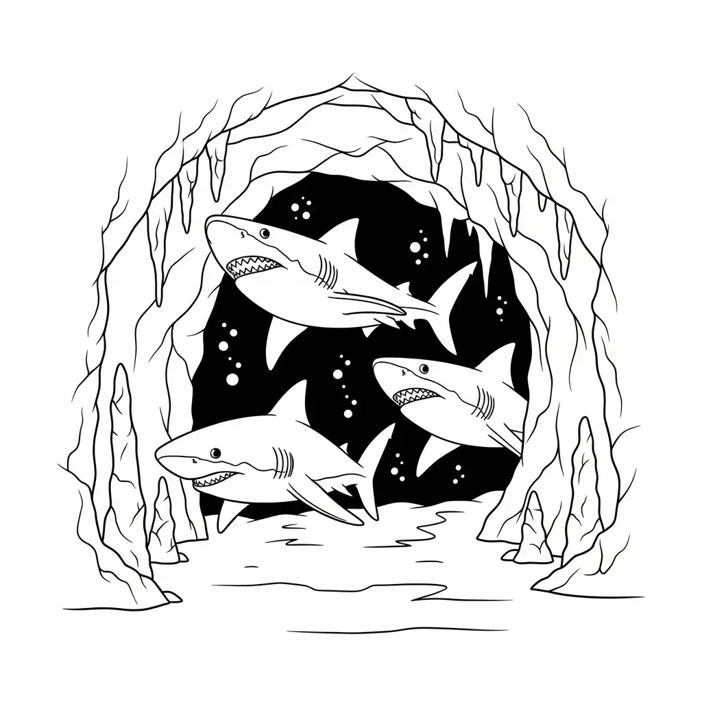 Tiburones para colorear para imprimir para niño de 12 años