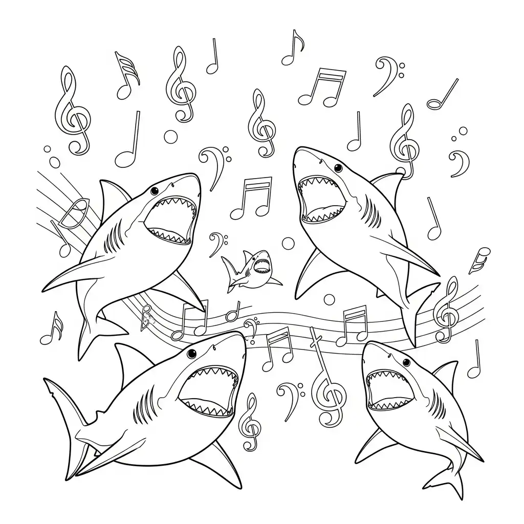 Tiburones para colorear para niño de 2 años