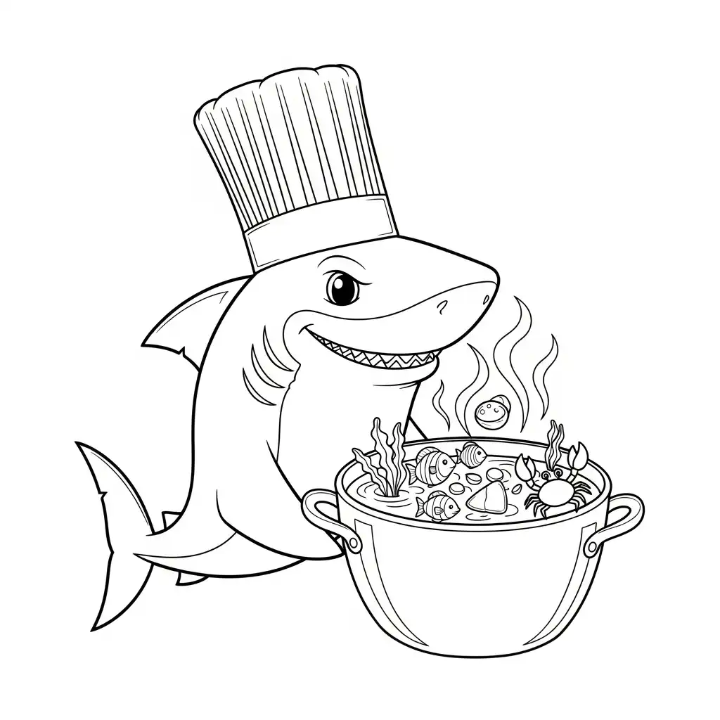 Tiburones para colorear para niños para imprimir