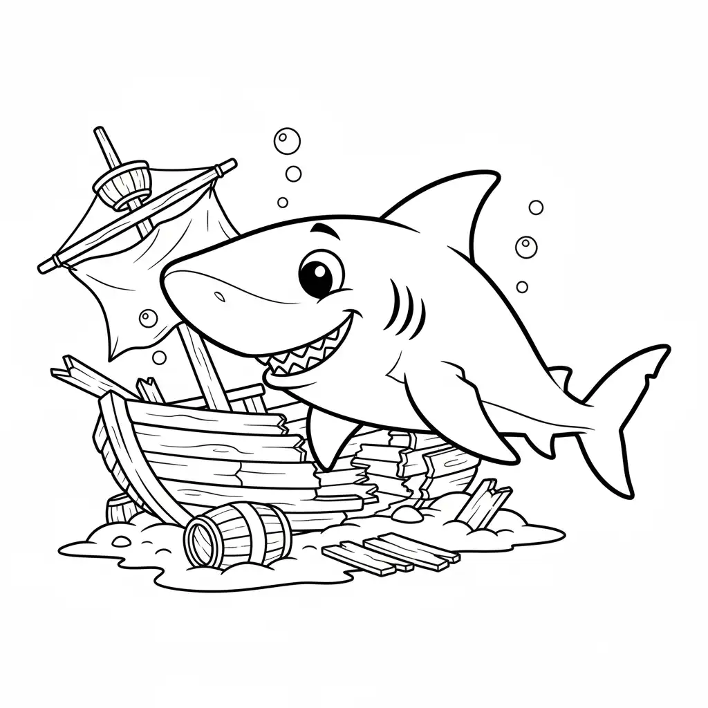 Tiburones para colorear para niños para imprimir 1