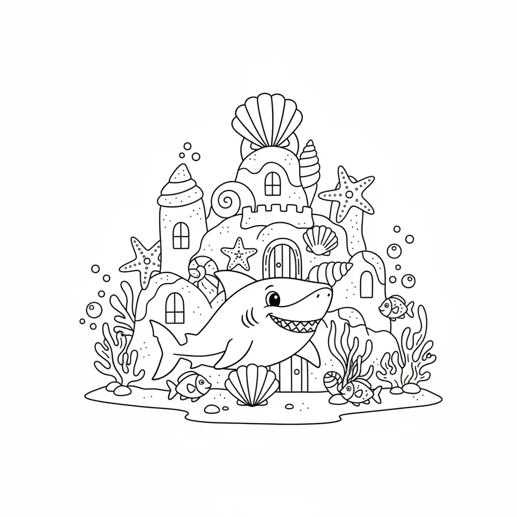 imagen de Tiburones para colorear para niño 2