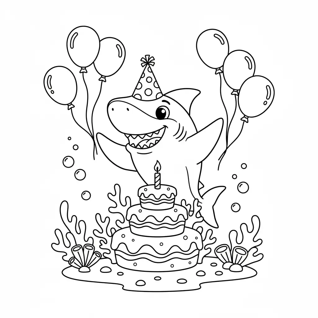 Tiburones para colorear para niños para imprimir gratis