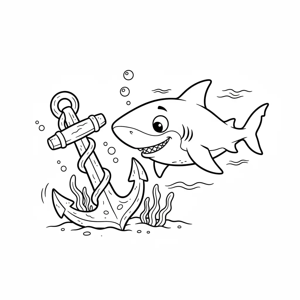 Tiburones para colorear y recortar para imprimir gratis