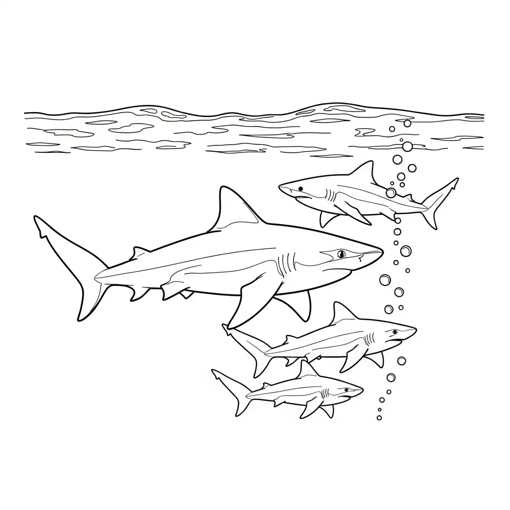 Tiburones para colorear para imprimir kawaii