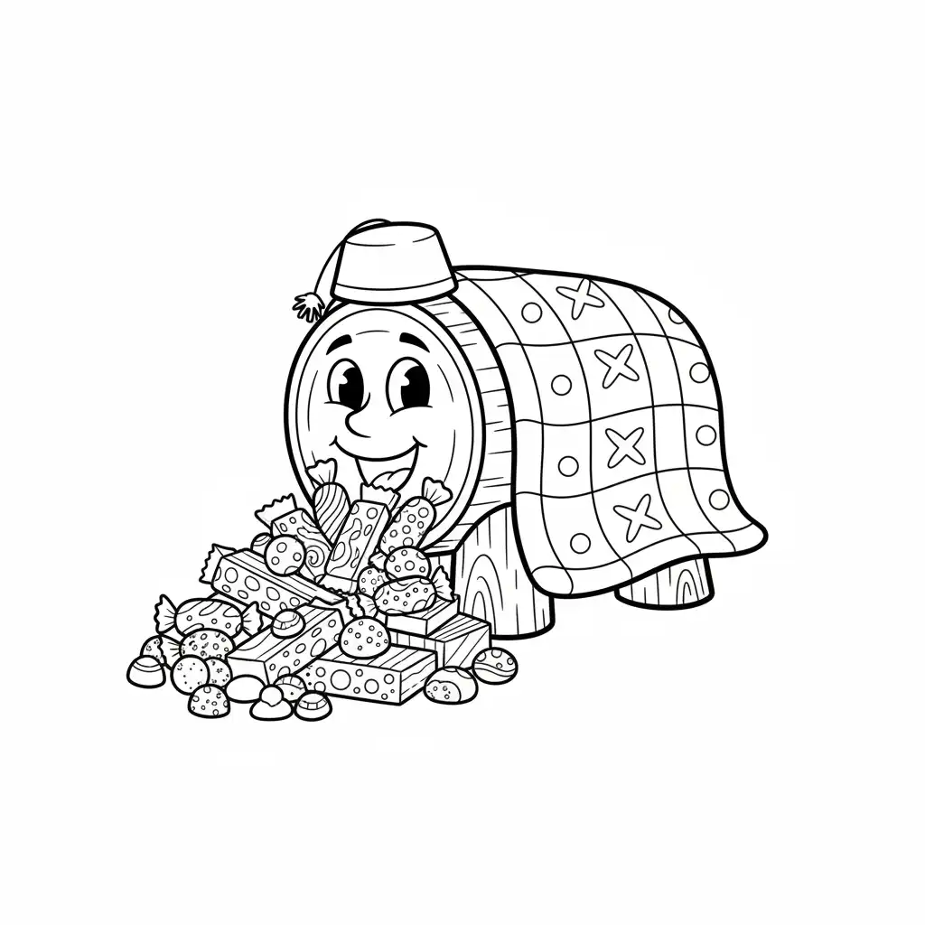 Tió de Nadal para colorear para imprimir para niño de 6 años