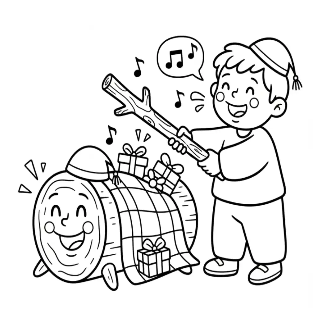 Tió de Nadal para colorear gratis en línea