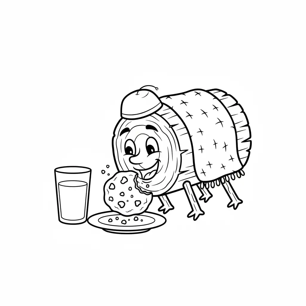 Tió de Nadal para colorear gratis