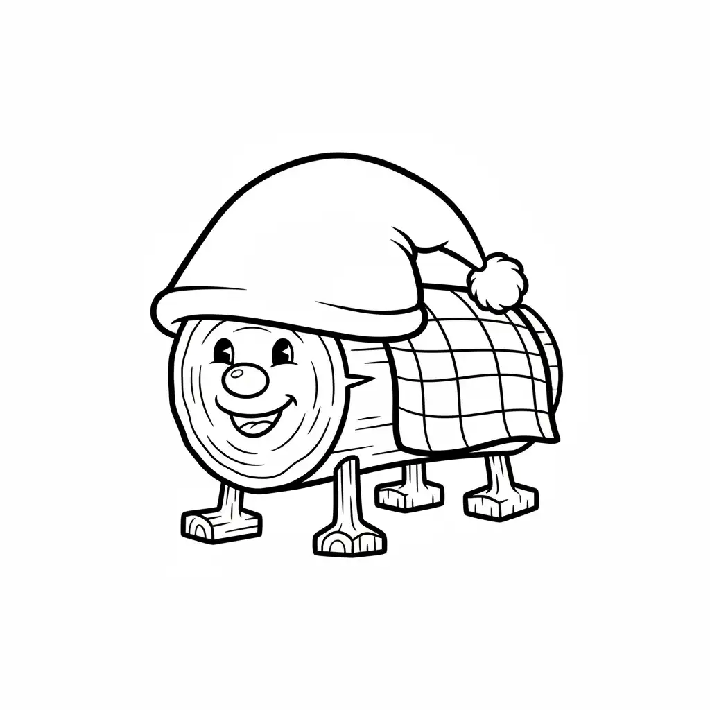 Tió de Nadal para colorear para niños para imprimir gratis