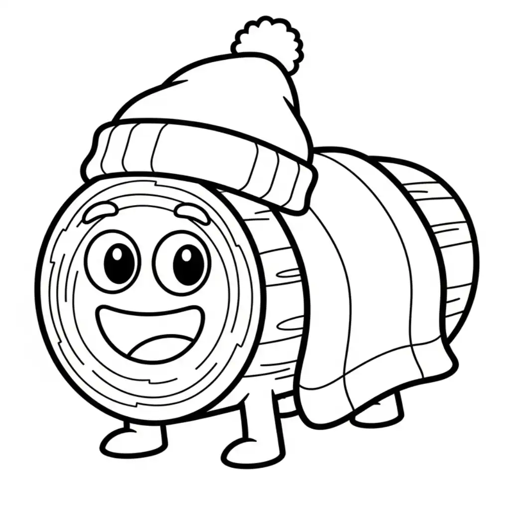 imprimir Tió de Nadal para colorear para niño