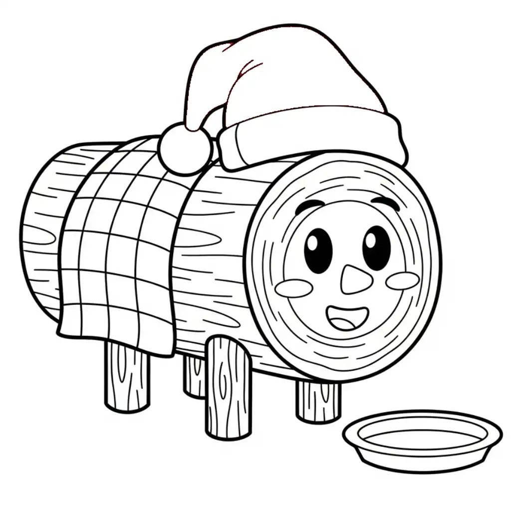 Tió de Nadal para colorear para imprimir para niño de 4 años