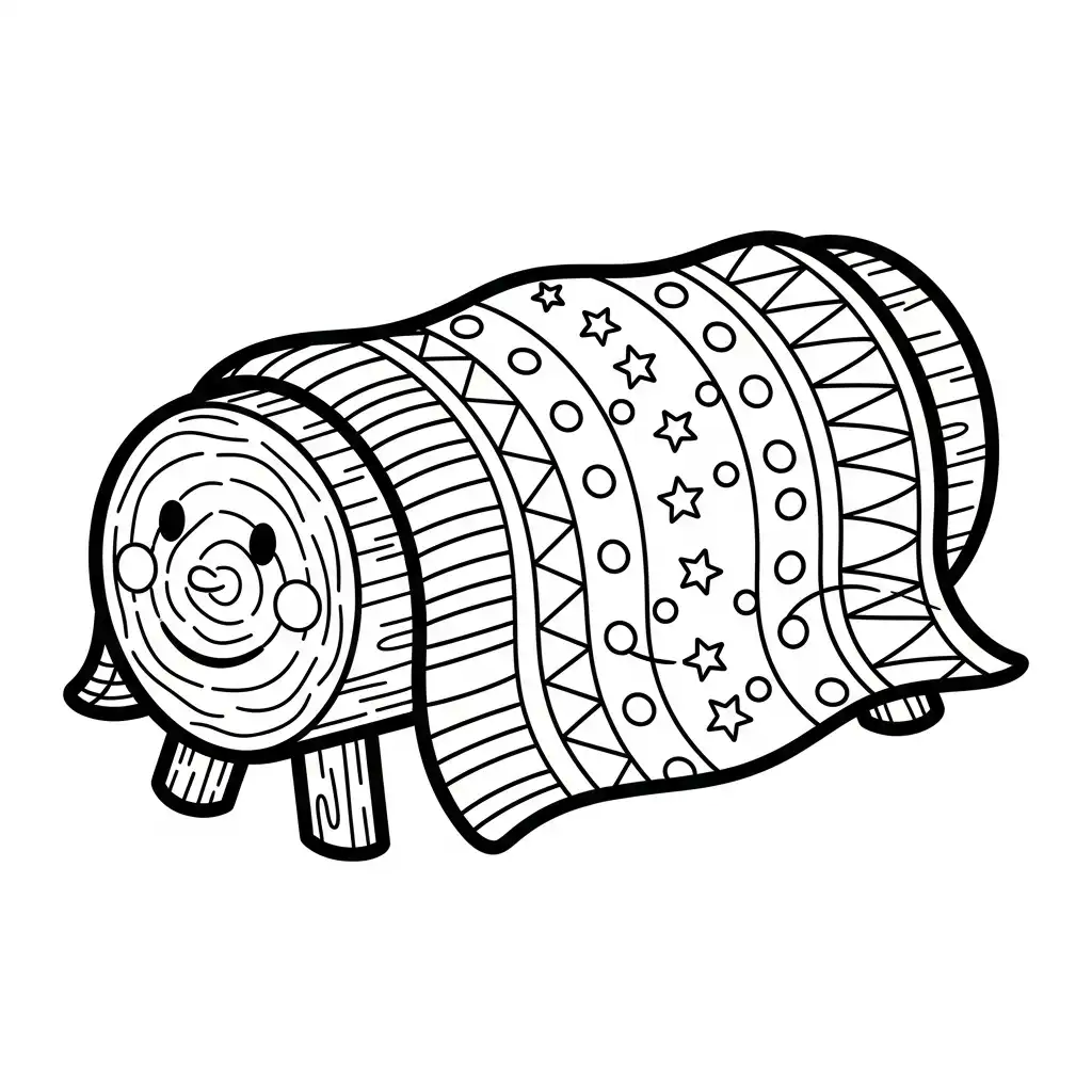 Tió de Nadal para colorear en línea gratis