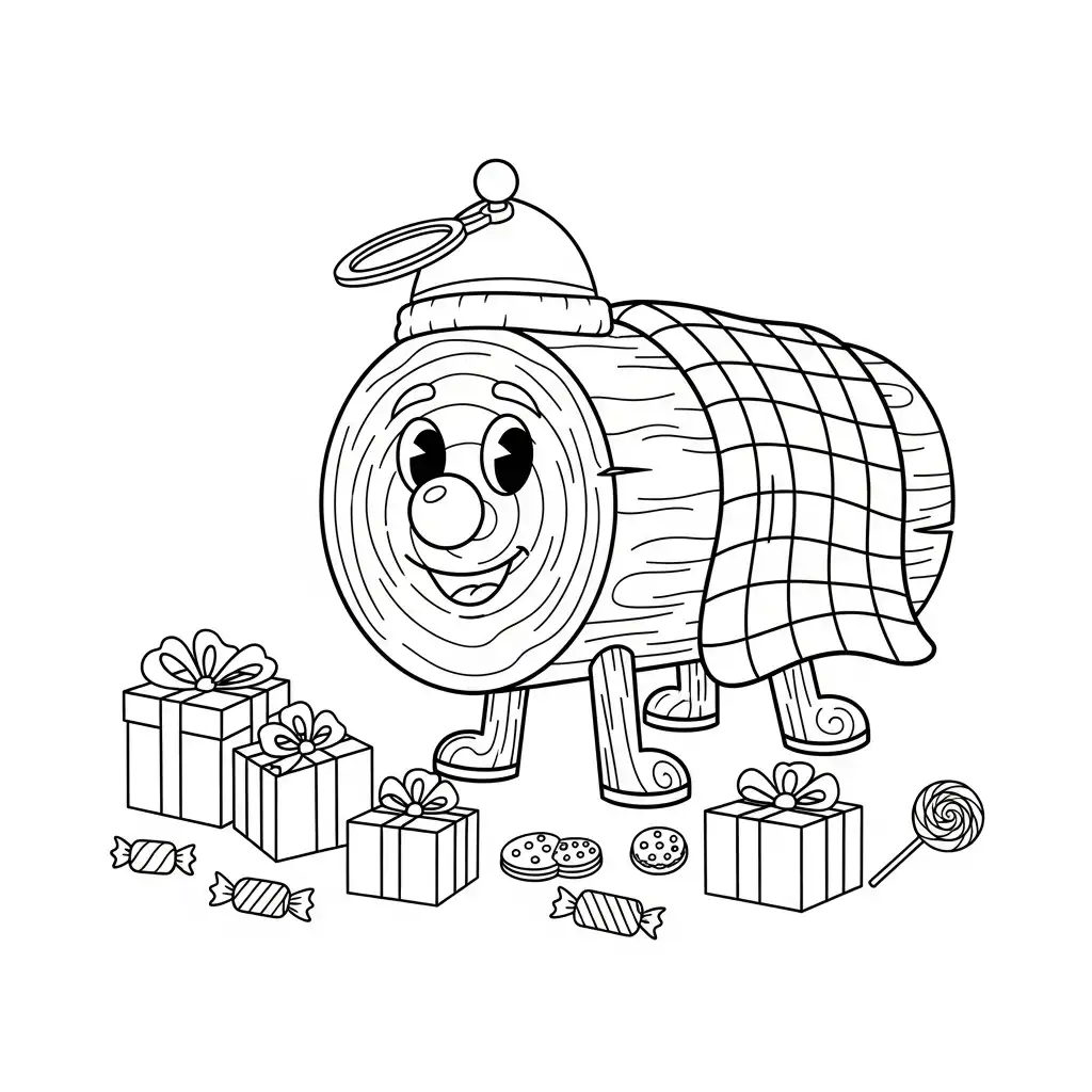 Tió de Nadal para colorear y dibujos 1