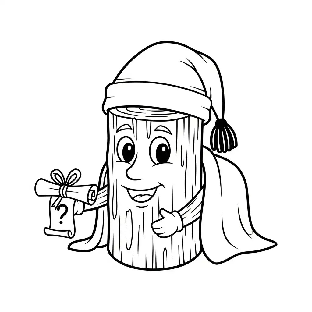 Tió de Nadal para colorear gratis para imprimir