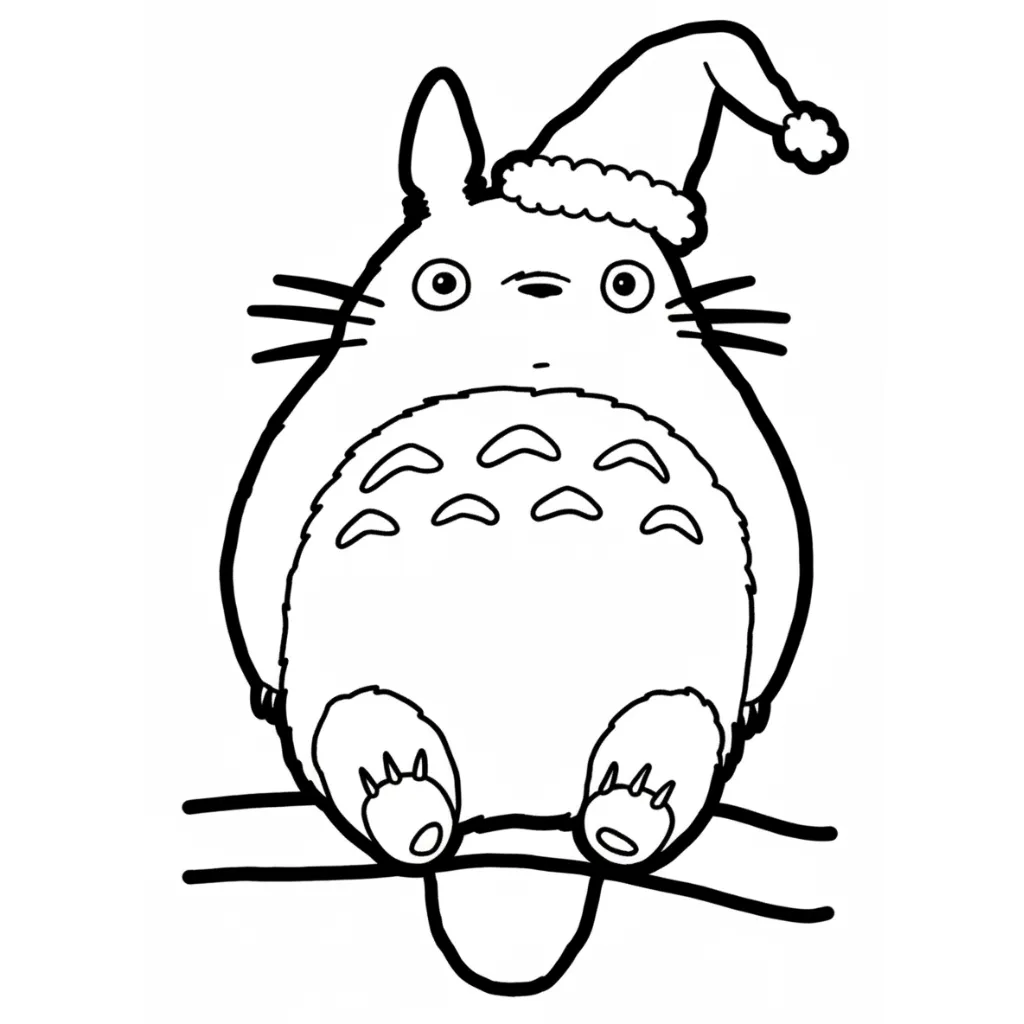 Totoro de Navidad 18 para colorear para imprimir para niño de 8 años