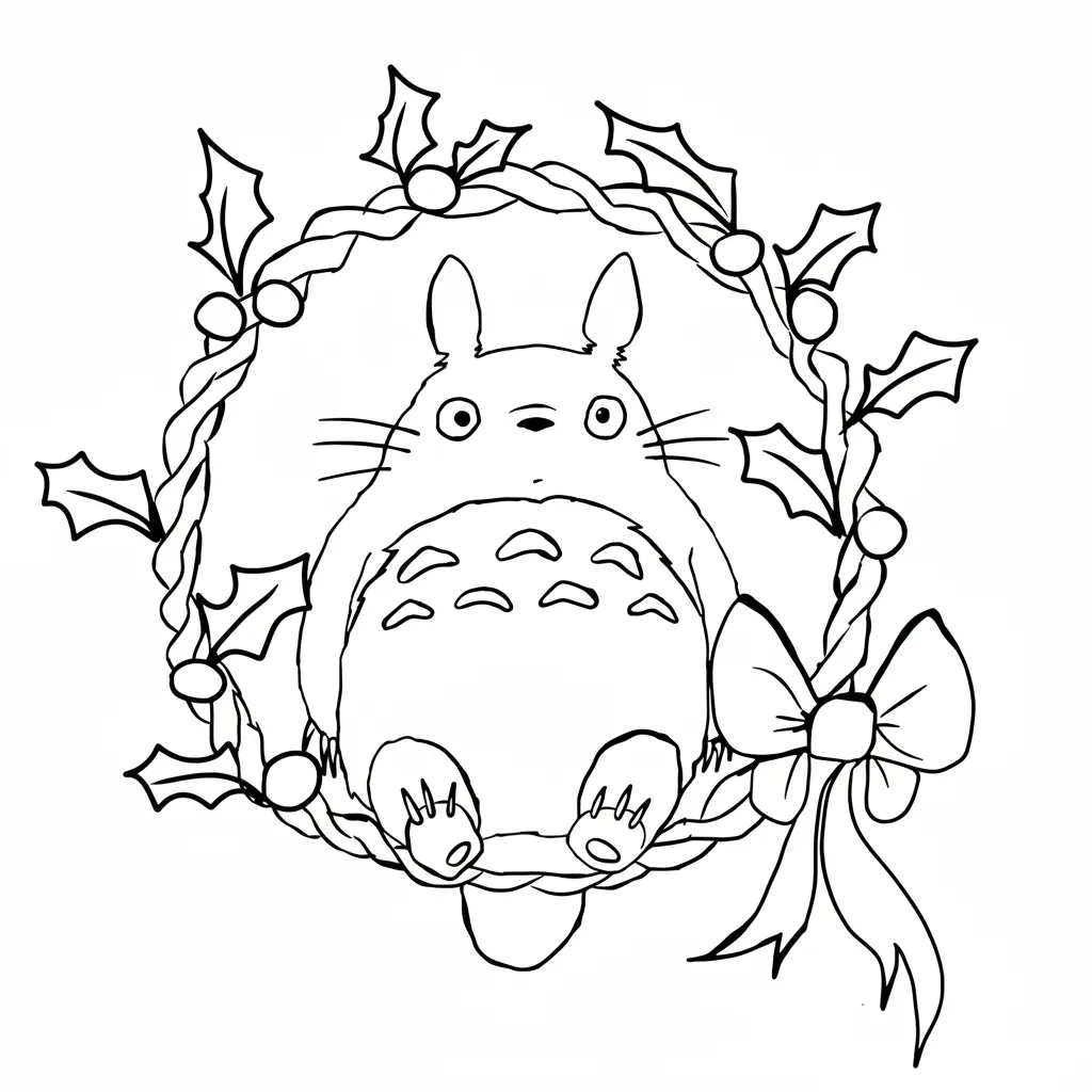 Totoro de Navidad 21 para colorear para imprimir gratis