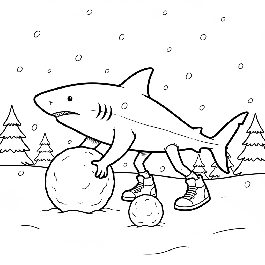 Tralalero Tralala de Navidad 11 para colorear para imprimir para niño de 12 años