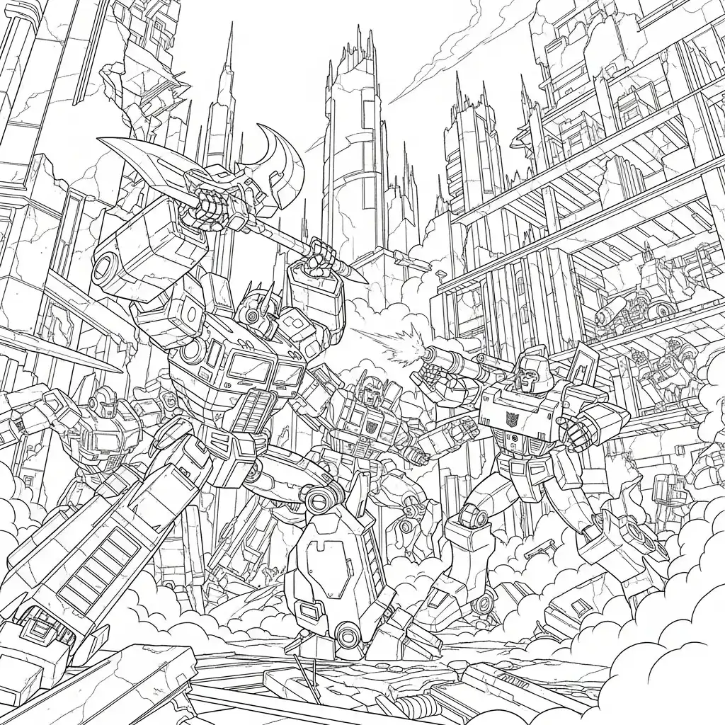 Transformers para colorear para niño de 2 años