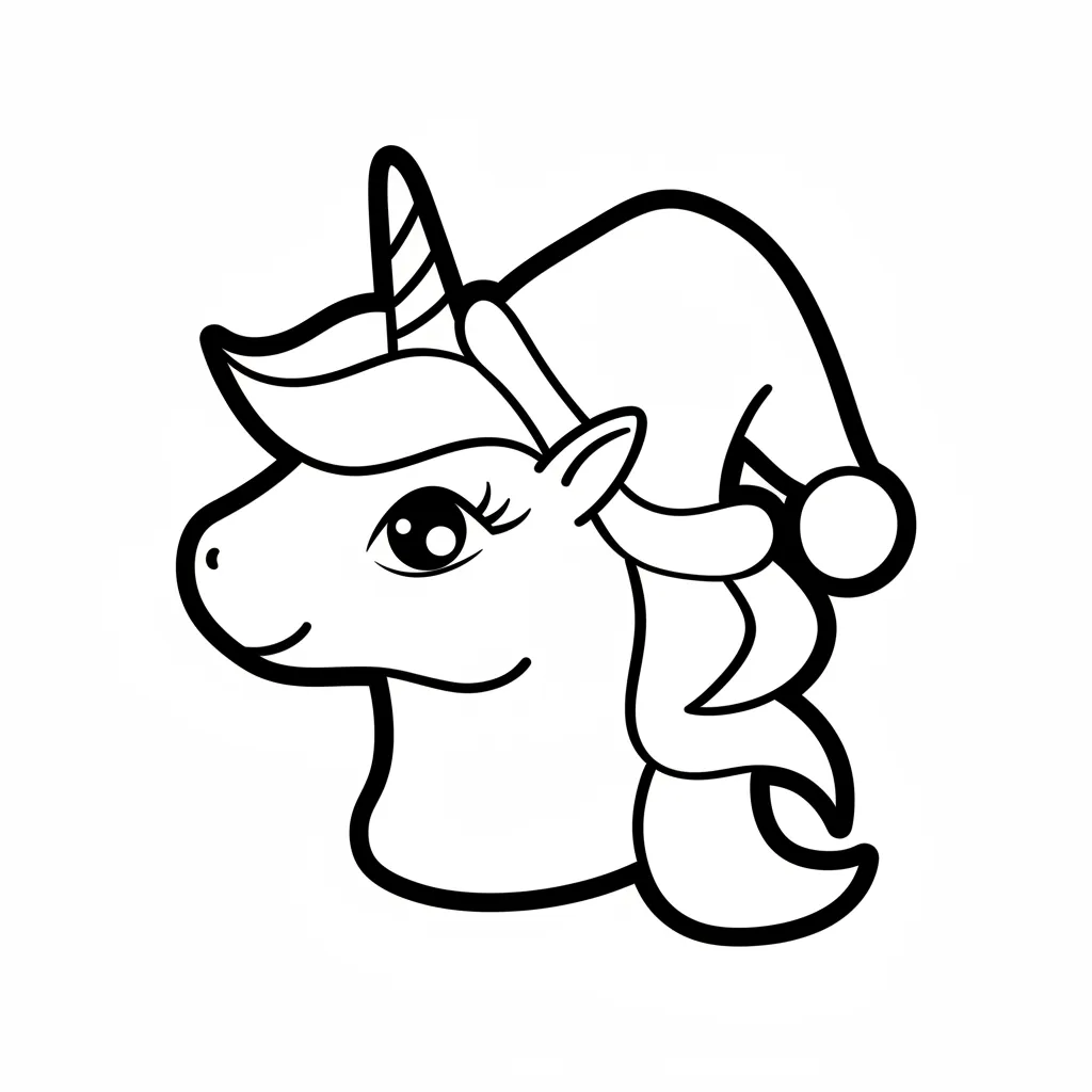 Unicornio de Navidad 13 para colorear para imprimir gratis
