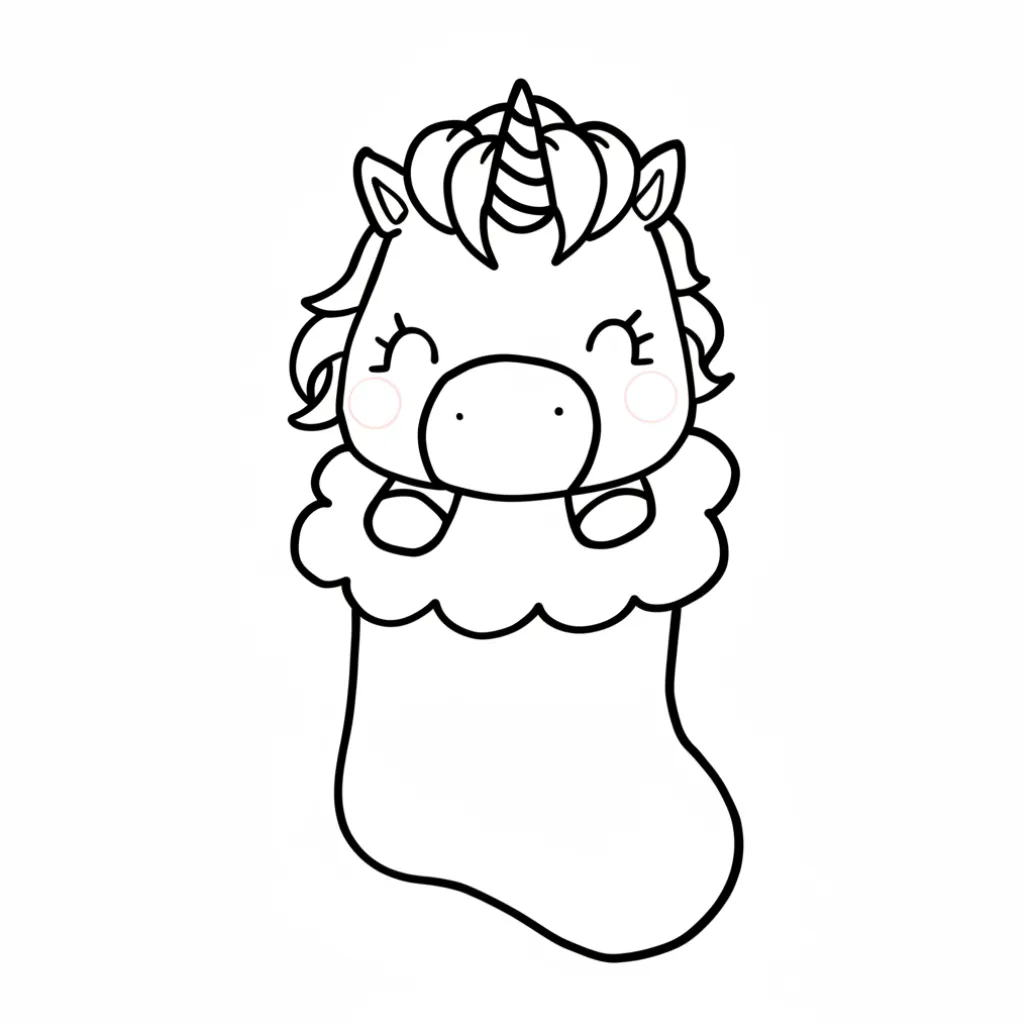 Unicornio de Navidad 15 para dibujar en línea