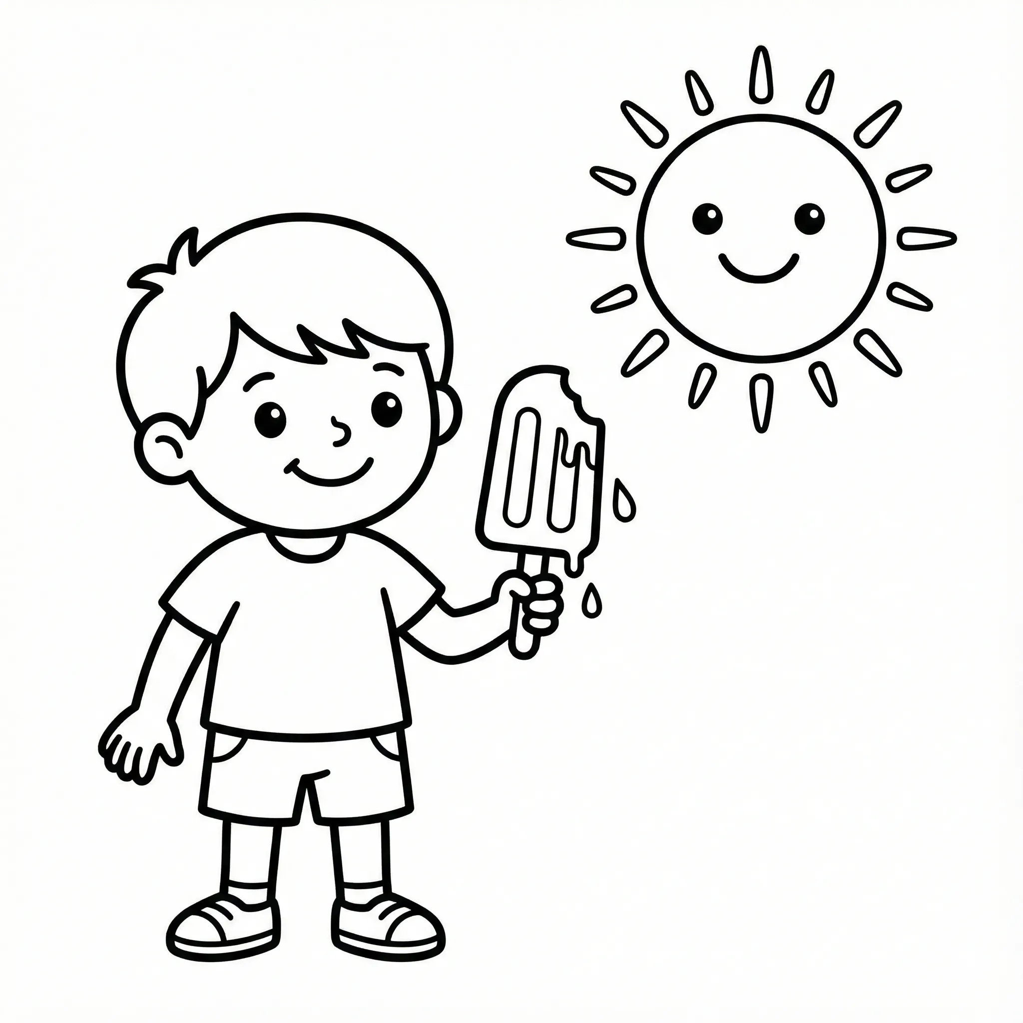 Verano 4 para colorear para niño de 5 años