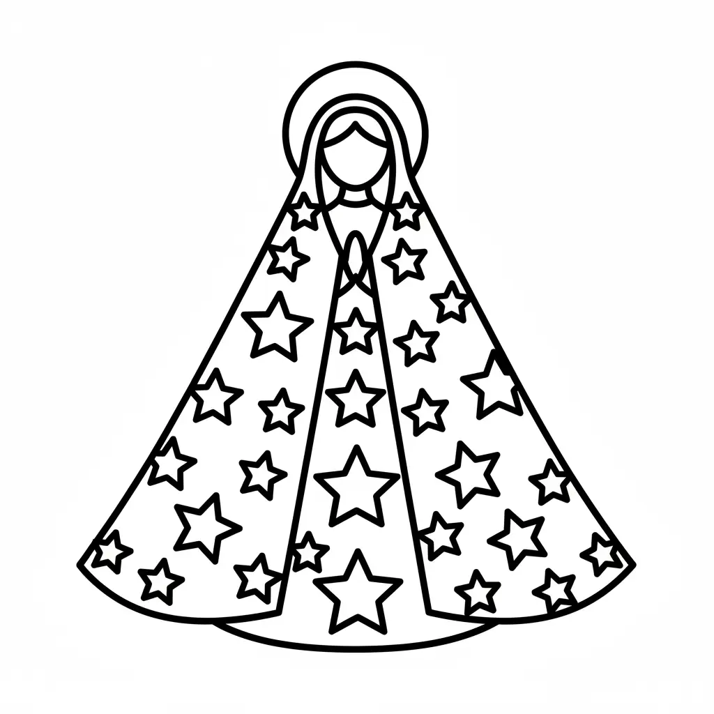 Virgen De Guadalupe para colorear gratis en línea