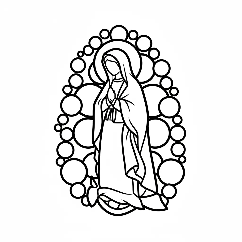 Virgen De Guadalupe para colorear para niño de 3 años