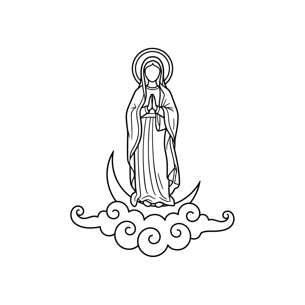Virgen De Guadalupe para colorear para imprimir pdf