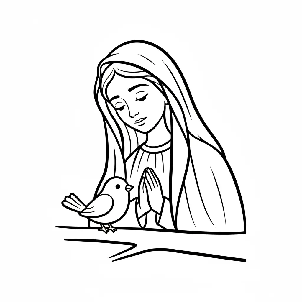 Virgen De Guadalupe para colorear para niños para imprimir 1