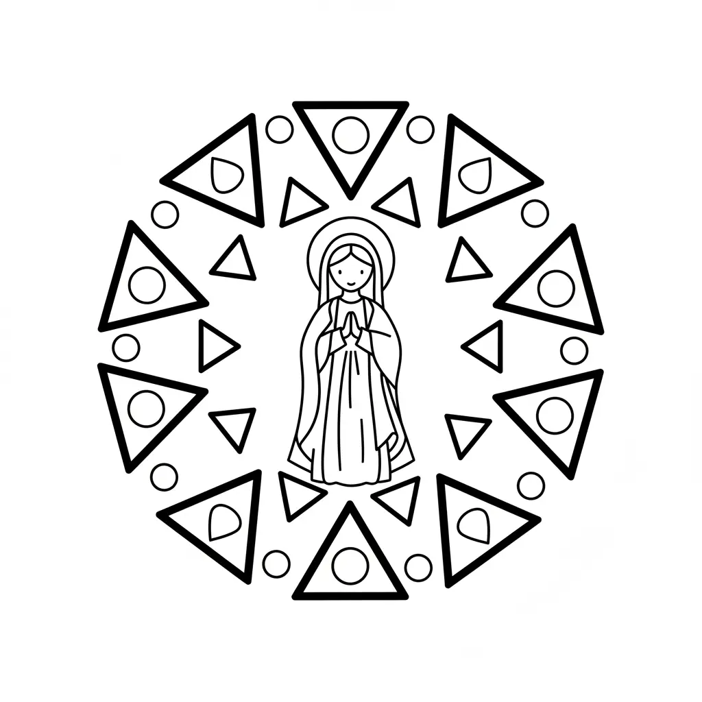 Virgen De Guadalupe de niño para colorear para imprimir