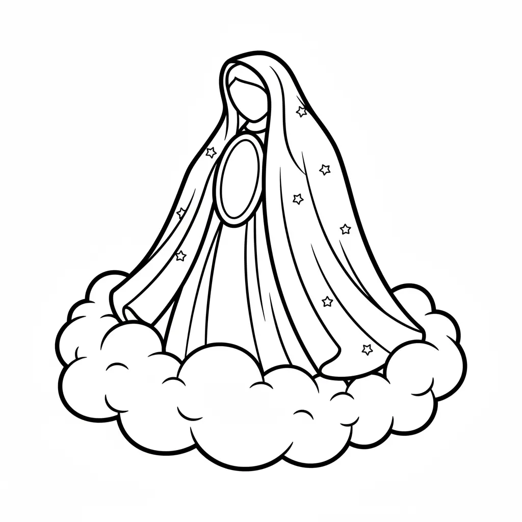 Virgen De Guadalupe para colorear para imprimir kawaii