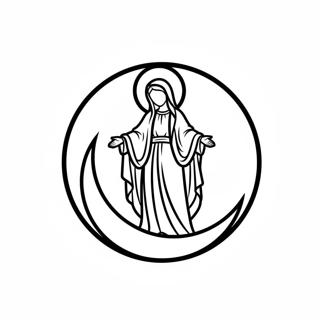 Virgen De Guadalupe para colorear y aprendizaje 1