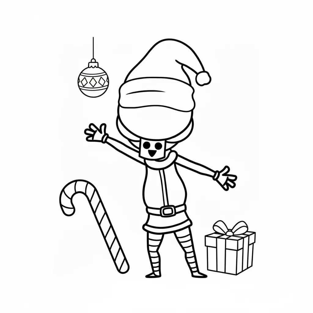 Sprunki de Navidad 5 para colorear para niños para imprimir