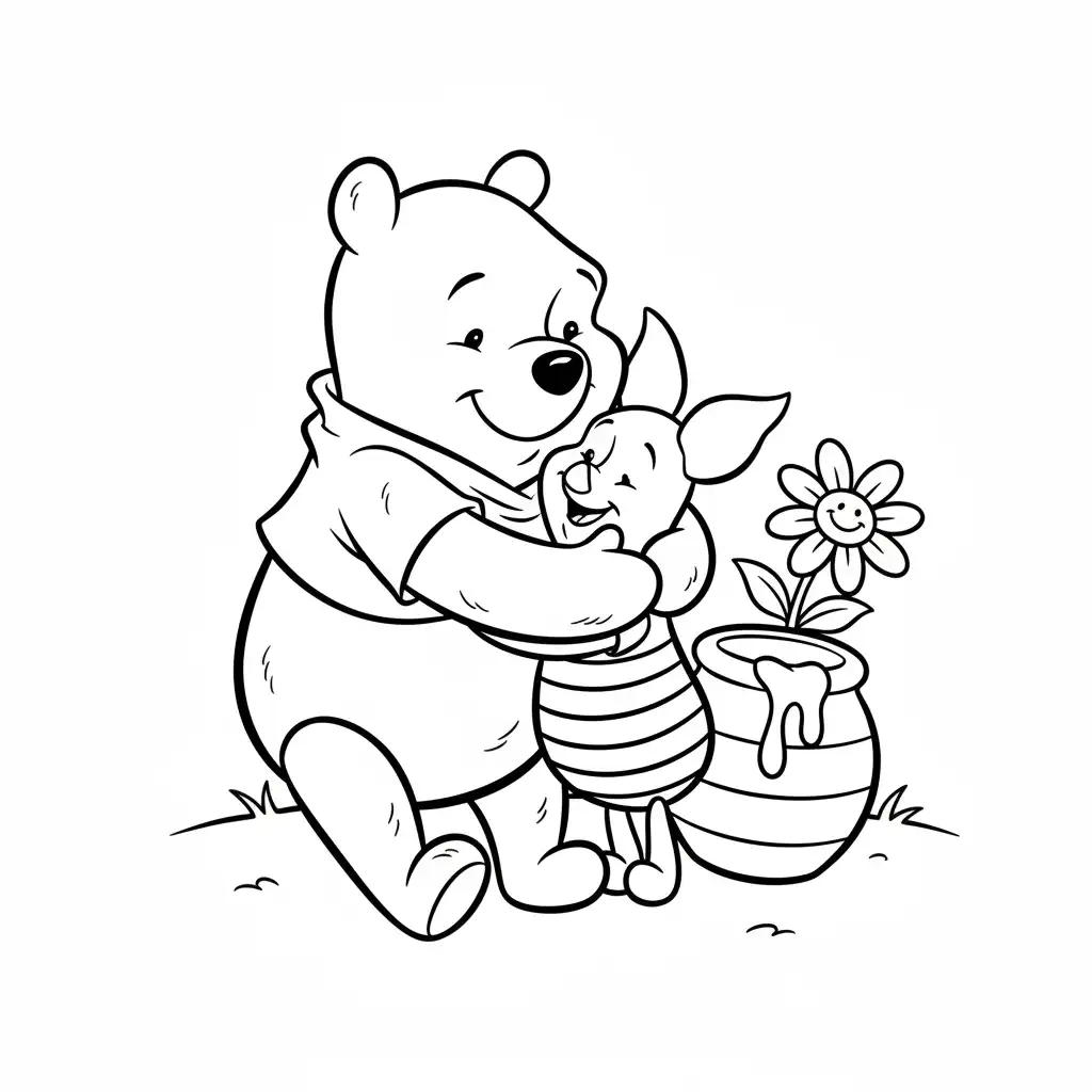 Winnie Pooh para colorear y dibujo para imprimir