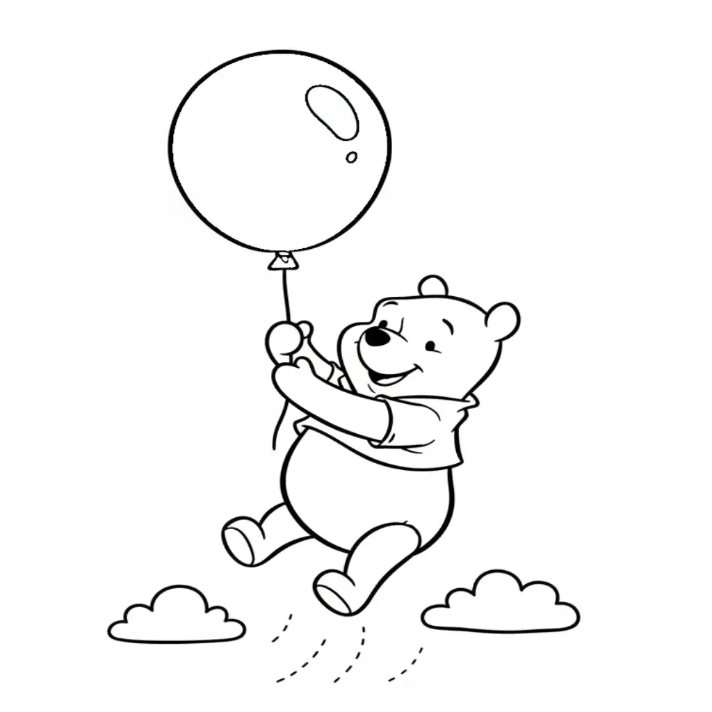 imagen para colorear Winnie Pooh niño