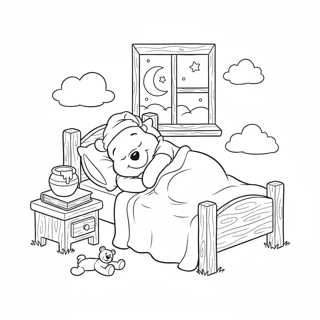 Winnie Pooh para colorear para imprimir pdf gratis 1