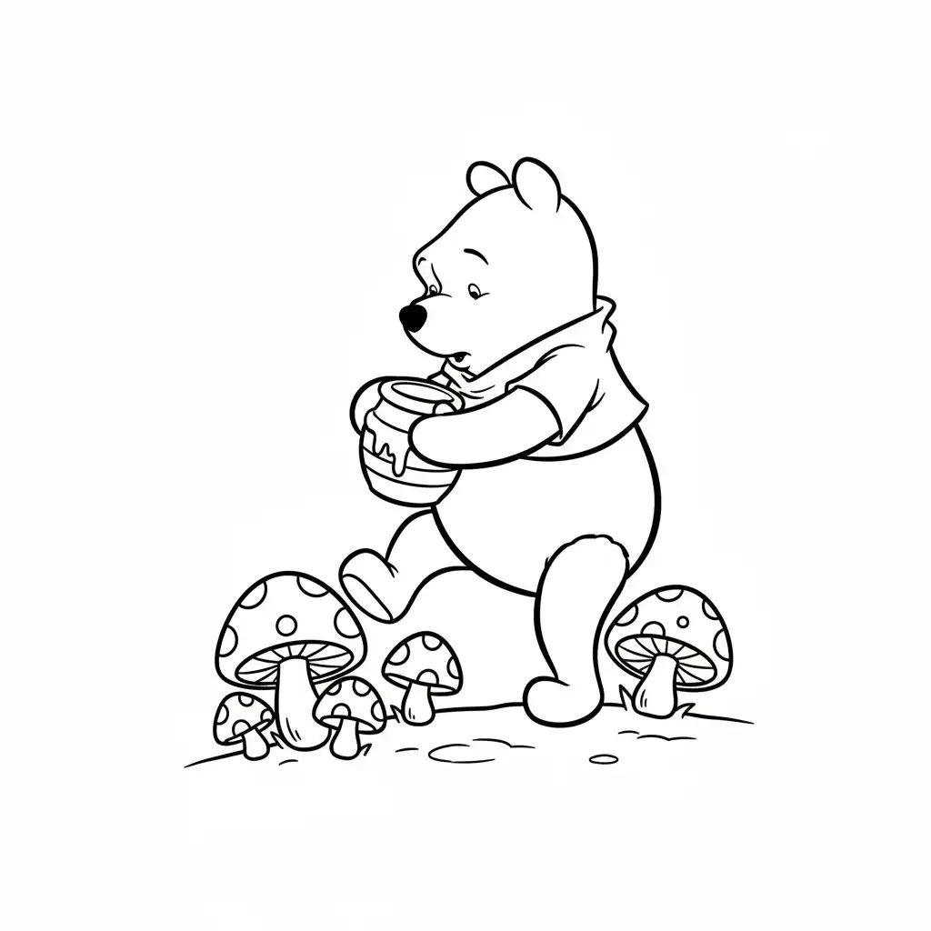 Winnie Pooh para colorear gratis 1