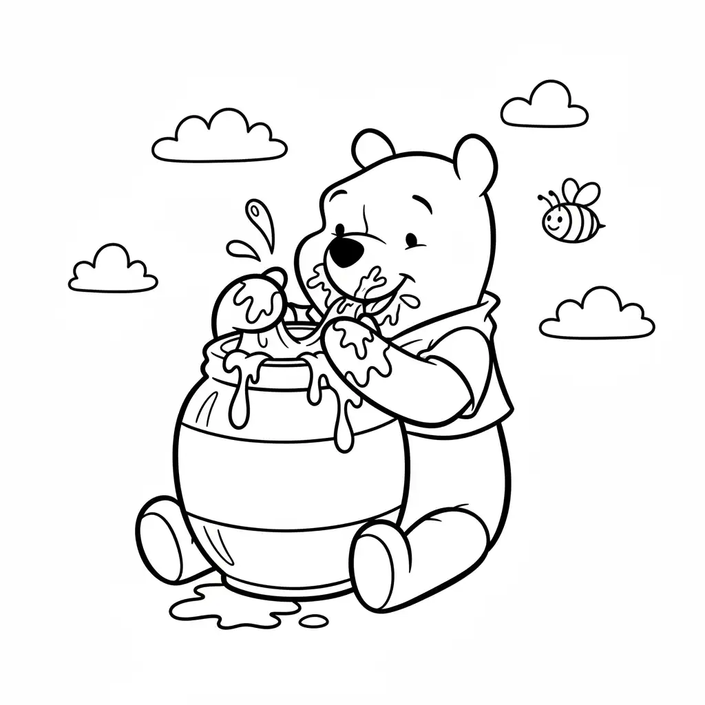 Winnie Pooh para colorear gratis para niños