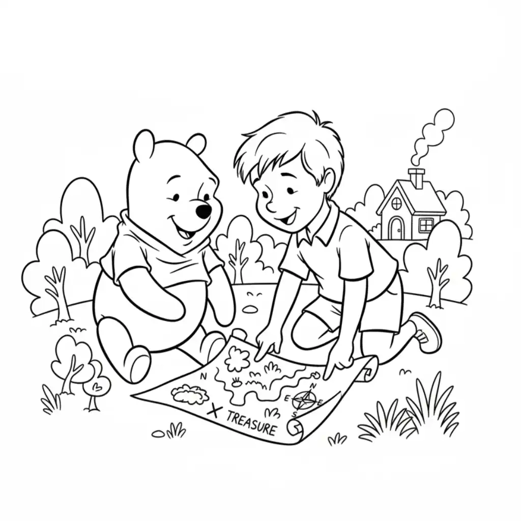 imagen para colorear Winnie Pooh niño 1