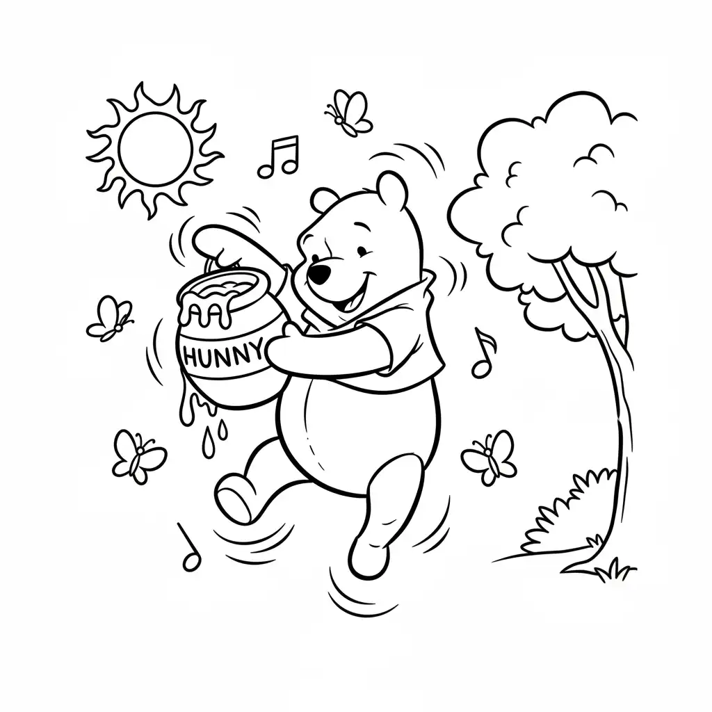 Winnie Pooh para colorear para imprimir para niño de 7 años 1
