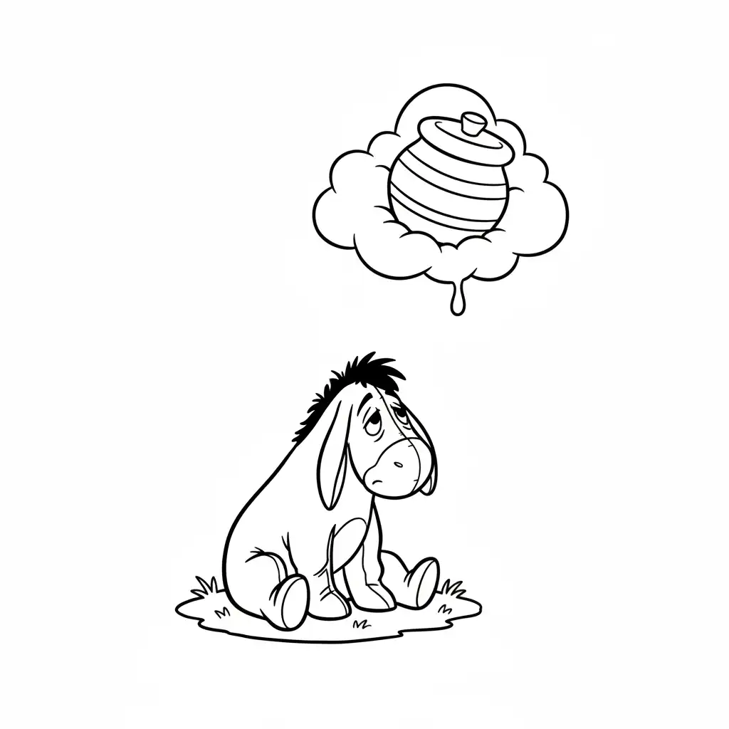 Winnie Pooh para colorear para niños 1