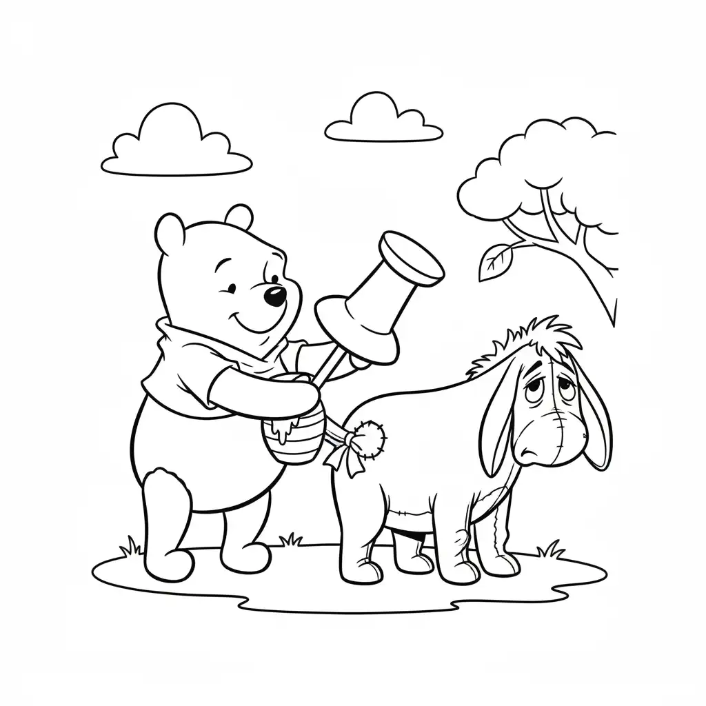 Winnie Pooh para colorear para imprimir