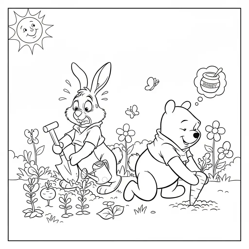 Winnie Pooh para colorear para imprimir para niño de 7 años