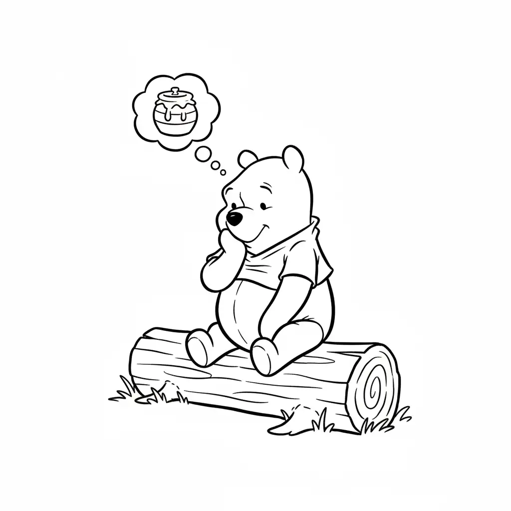 Winnie Pooh para colorear para niño de 8 años