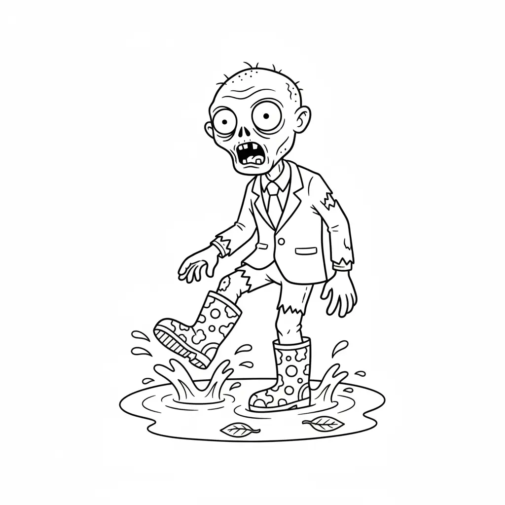 Zombies para colorear para niño de 8 años